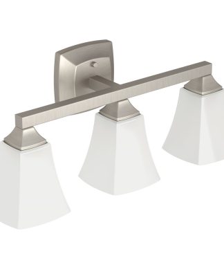 Voss 3-Globe Bath Light, Brushed Nickel