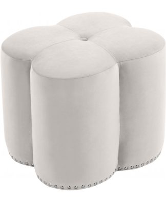 Viola Velvet Ottoman Cream