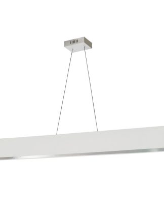 51" Aubrey Pendant, Polished Chrome With White/Silver Shade