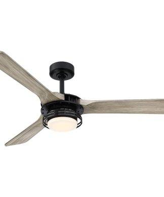52 in. Indoor Light Oakwood Integrated LED Lighted Ceiling Fan with Remote