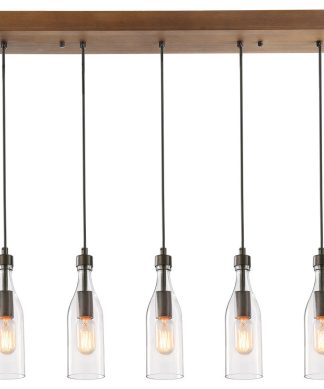 5-Light Glass Mason Jar Lights Kitchen Island Lighting