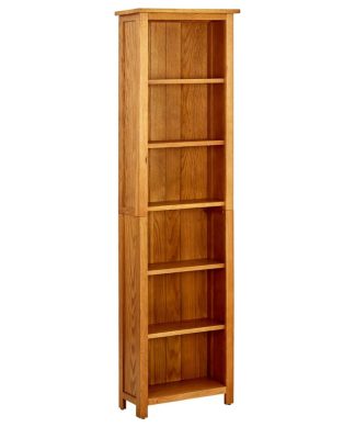 vidaXL Solid Oak Wood 6-Tier Bookcase Display Cabinet Standing Shelf Furniture
