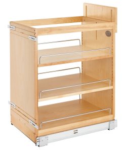 Wood Base Cabinet Pull Out Organizer With Soft Close, 14.75"