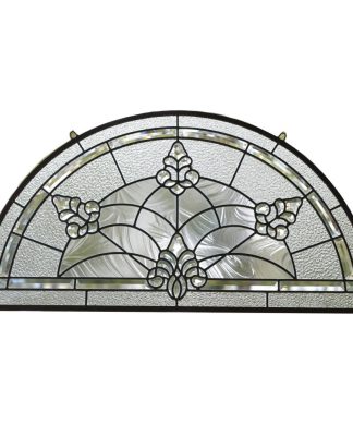34" x 18" Stunning Handcrafted All Clear stained glass Beveled window panel