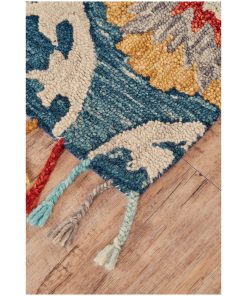 Weave & Wander Calendra Tufted Suzani Wool Rug, Blue, 8'x11'