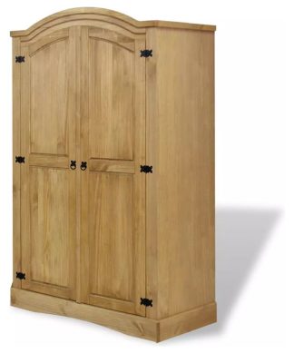 vidaXL Wardrobe Mexican Pine Corona Range w/ 2 Doors Organizer Closet Cabinet