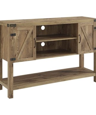 52" Barn Door Buffet Table Console TV Stand, Barnwood