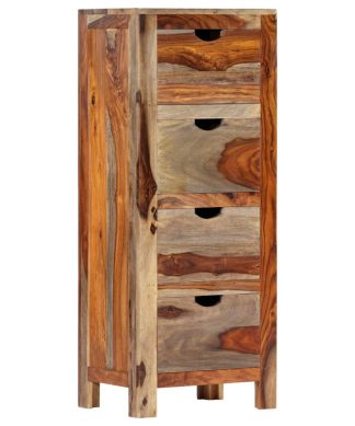 vidaXL Solid Sheesham Wood Drawer Cabinet Rustic Sturdy Polished Highboard