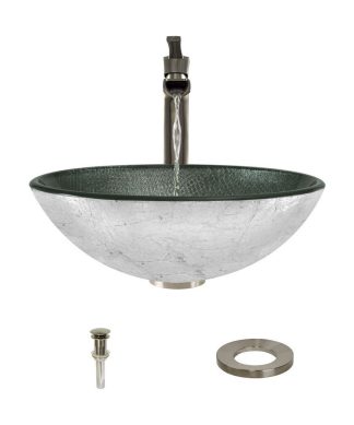 617 Vessel Sink, Brushed Nickel, 731 Vessel Faucet