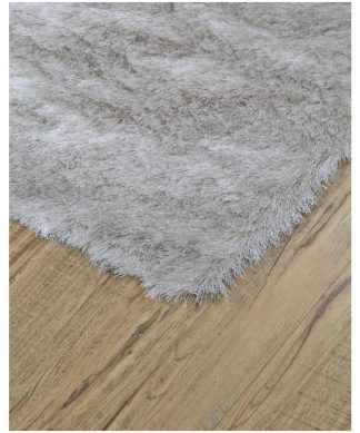 Weave & Wander Freya Plush Shag Rug, Platinum, 7'6"x9'6"