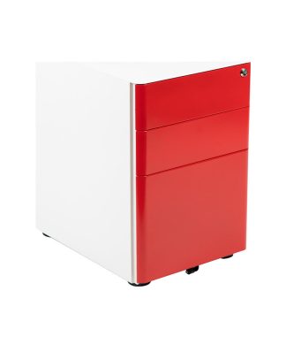 3-Drawer Mobile Locking Filing Cabinet W/Hanging Drawer for Legal & Letter Files