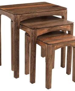 Waverly Light Natural Sheesham Nesting Tables, Set of 3