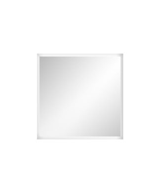 36 Inch Square Beveled Polished Frameless Wall Mirror with hooks
