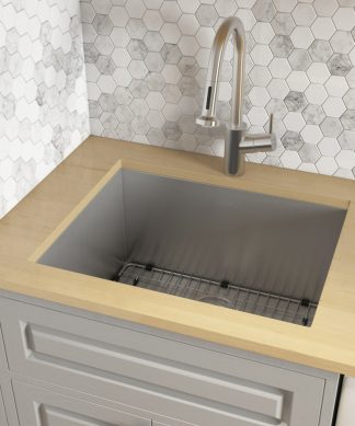 21-inch Deep Laundry Utility Sink Undermount 16 Gauge Stainless Steel - RVU6121