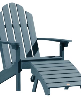 Westport Adirondack Chair With Ottoman, Nantucket Blue