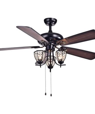 Warehouse Of Tiffany Mirabelle 3-Light 5-Blade Lighted Ceiling Fan CFL-8166BL
