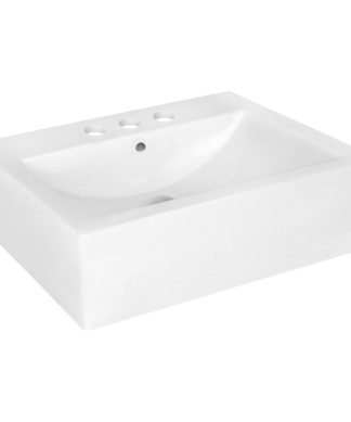 20.25-in. W Above Counter White Vessel For 3H4-in. Center Drilling