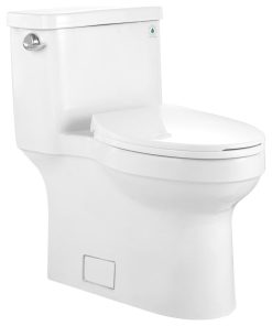 White ADA Comfortable Height toilet Elongated One Piece High-Efficiency Flush