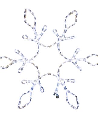 48" Pure White LED Snowflake With Star In The Middle