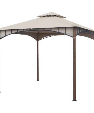 10 ft. x 10 ft. Beige Soft Top Metal/Steel Outdoor Patio Gazebo