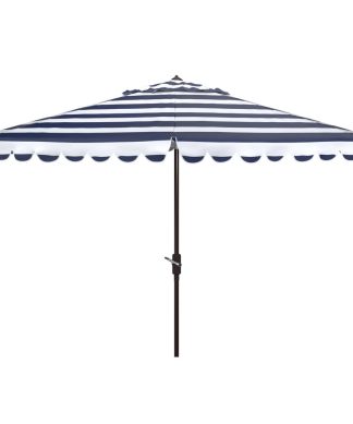 Vienna 11' Round Crank Umbrella, Navy/White