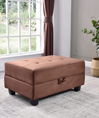 Williamson Suede Ottoman, Chocolate