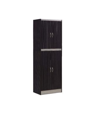 4-Door Pantry, Chocolate/Gray
