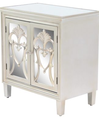 White Wood Glam Cabinet 29" x 15" x 31"