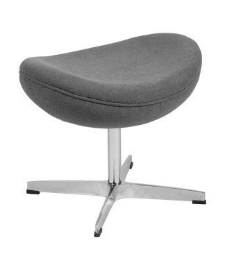 Wing Ottoman, Gray Fabric, 15.75"H