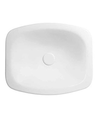 19" Cameo Rectangular Ceramic Drop-In Vessel Sink Without Overflow, White