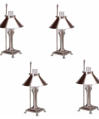 4 Table Lamp Silvertone Brass Lamp 20"H |