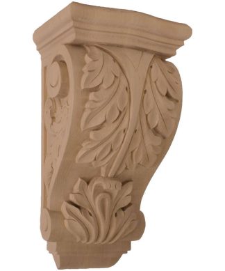 8"W x 6 1/2"D x 15"H Large Farmingdale Acanthus Corbel, Maple