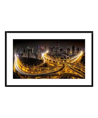 "Shanghai At Night" Framed Digital Print by Clemens Geiger, 44x27"