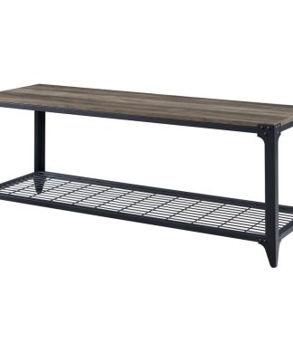 48" Industrial Angle Iron Entry Bench, Gray Wash