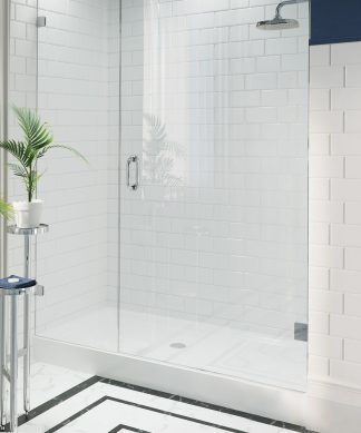 Voltaire 60"x34" Acrylic White, Single-Threshold, Shower Base, Center Drain