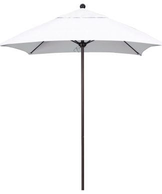 6' Square Bronze Push Lift Fiberglass Rib Aluminum Umbrella, Sunbrella, Natural