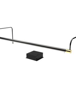 30" Slim Line Frame Light, Black/Brass With Dimmable Direct Wire Kit
