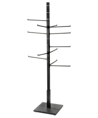 4 Sided Black Garment Rack with 12 Arms