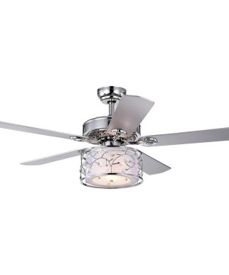 Warehouse Of Tiffany Swerl 52-Inch 1-Light Lighted Ceiling Fan CFL-8403REMO/CH