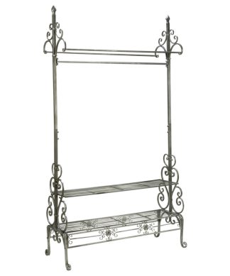 71.5"H Metal Garment Rack With Shelves, Gunmetal
