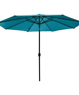 11' Outdoor Patio Umbrella With Push-Button Tilt Crank, Turquoise
