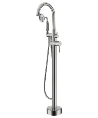2-Handle Claw Foot Tub Faucet With Hand Shower, Matte Black, Brushed Nickel