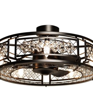 26.9 in Black Industrial 3 Blades Ceiling Fan with Remote Control