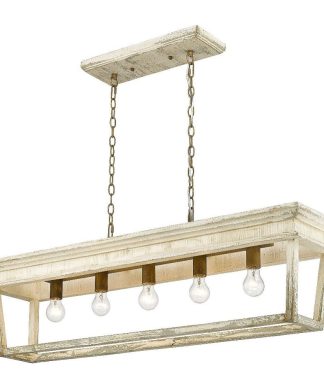 5 Light Linear Pendant in Modern style - 13.63 Inches high by 45.5 Inches wide