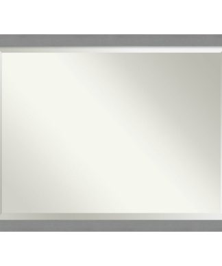 Wall Mirror Bathroom Vanity Mirror Brushed Nickel, Outer Size 44x34