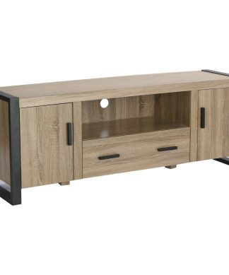 60" Ash Gray Wood TV Stand Console, Driftwood