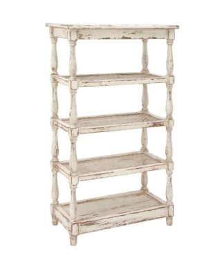 White Wood Farmhouse Shelving Unit, 30"x16"x55"