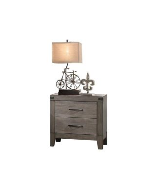 Wademan Industrial Nightstand, Gray