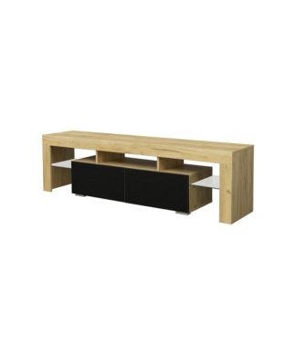Vintage black TV cabinet wood TV benches with black and OAK finish