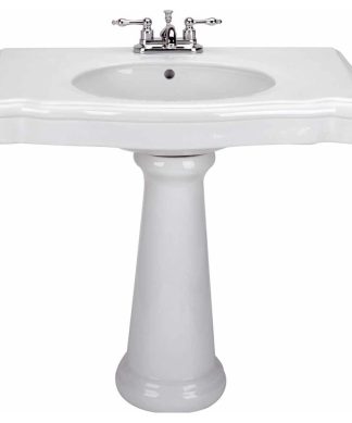 White Darbyshire Pedestal Sink with 4" Faucet and Drain